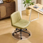 Karl Home | Chaise de bureau pivotante en cuir vert avocat à griffe de chat, réglable en hauteur