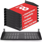 Pyle 1U Server Rack Shelf Mount Tray - Universal Device Placement Rack (PLRSTN14UX8) - 8-Pack