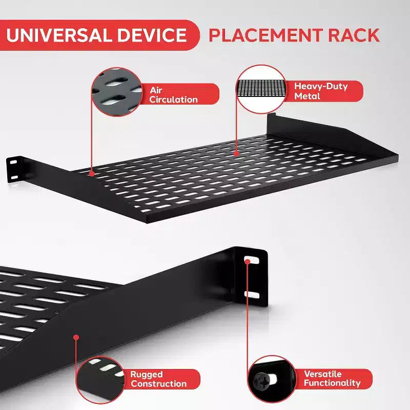 Pyle Plateau pour serveur rack 1U - Support universel pour appareil (PLRSTN14UX8) - Lot de 8