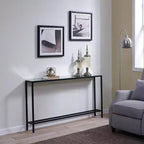 Console Darrin Narrow longue avec plateau en miroir - Grise - SEI