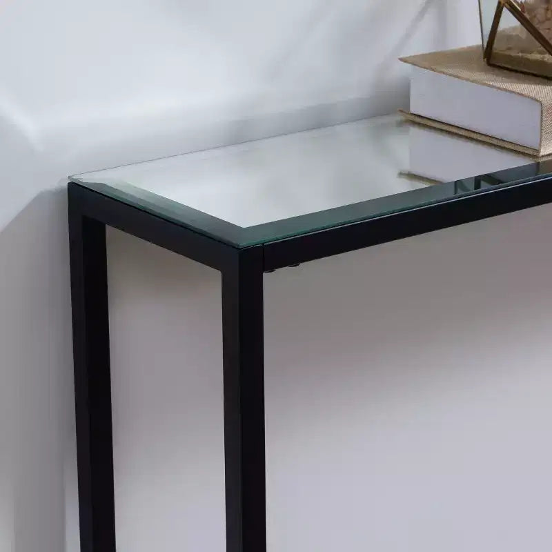 Console Darrin Narrow longue avec plateau en miroir - Grise - SEI