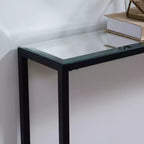 Console Darrin Narrow longue avec plateau en miroir - Grise - SEI