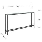 Console Darrin Narrow longue avec plateau en miroir - Grise - SEI