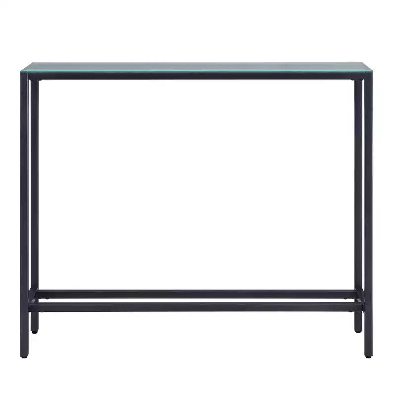 Darrin Narrow Mini Console Table with Mirrored Top - Grey - SEI