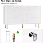 Commode à 7 tiroirs pour chambre à coucher, commode moderne en bois pour placard, avec poignée dorée, meuble de rangement pour chambre à coucher, pour salon, couloir