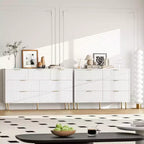 Commode à 7 tiroirs pour chambre à coucher, commode moderne en bois pour placard, avec poignée dorée, meuble de rangement pour chambre à coucher, pour salon, couloir