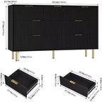 Commode à 7 tiroirs pour chambre à coucher, commode moderne en bois pour placard, avec poignée dorée, meuble de rangement pour chambre à coucher, pour salon, couloir