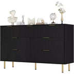Commode à 7 tiroirs pour chambre à coucher, commode moderne en bois pour placard, avec poignée dorée, meuble de rangement pour chambre à coucher, pour salon, couloir