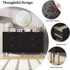 Commode à 7 tiroirs pour chambre à coucher, commode moderne en bois pour placard, avec poignée dorée, meuble de rangement pour chambre à coucher, pour salon, couloir