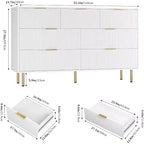 Commode à 7 tiroirs pour chambre à coucher, commode moderne en bois pour placard, avec poignée dorée, meuble de rangement pour chambre à coucher, pour salon, couloir