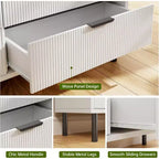 Commode moderne avec pieds en métal, commode à 3 tiroirs, table de chevet en bois avec rangement et dispositif anti-basculement, pour chambre à coucher, salon, blanc