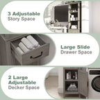 Meuble de rangement haut et étroit pour salle de bain, meuble de salle de bain fin autoportant pour petits espaces, meubles de rangement de salle de bain modernes avec étagères et tiroir