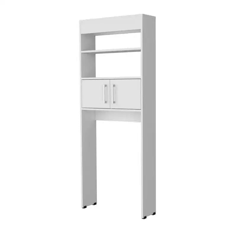 Meuble de salle de bain 2 portes à suspendre au-dessus des toilettes Chic avec étagère blanche | Design peu encombrant
