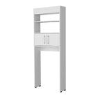 Meuble de salle de bain 2 portes à suspendre au-dessus des toilettes Chic avec étagère blanche | Design peu encombrant