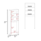 Meuble de salle de bain 2 portes à suspendre au-dessus des toilettes Chic avec étagère blanche | Design peu encombrant