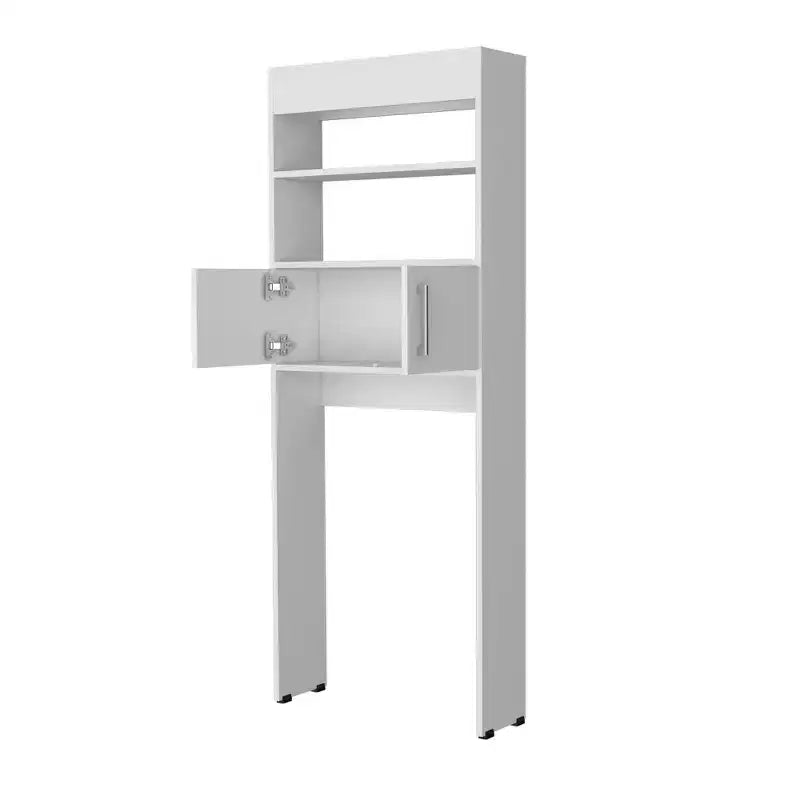 Meuble de salle de bain 2 portes à suspendre au-dessus des toilettes Chic avec étagère blanche | Design peu encombrant