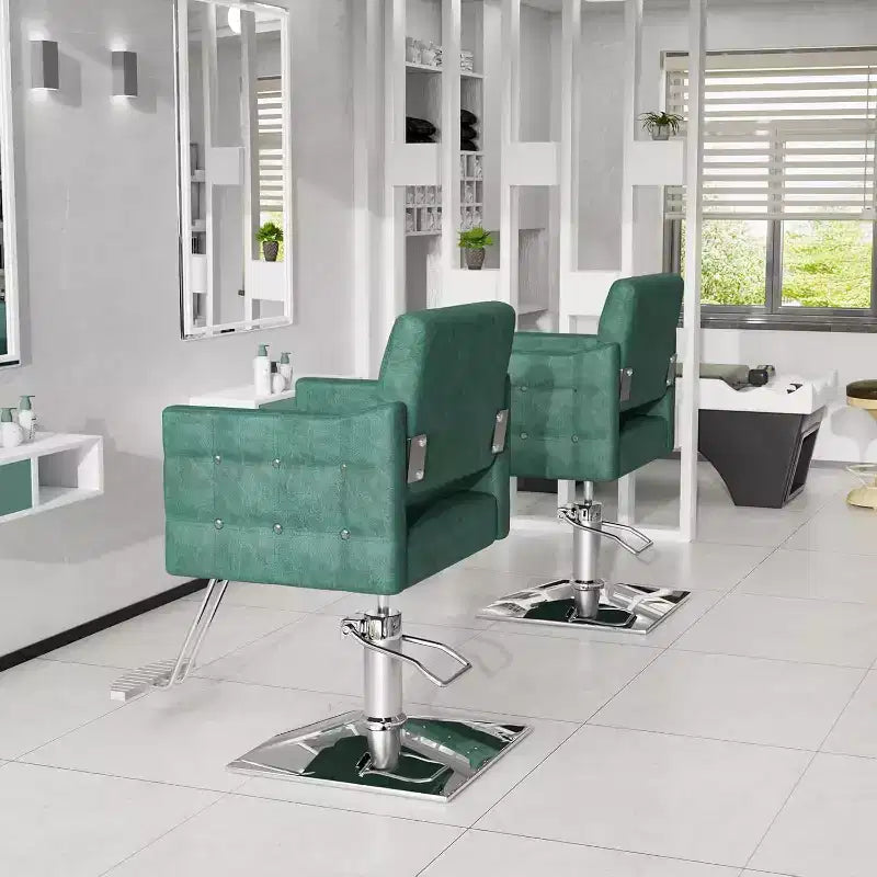 Chaise de Salon de Coiffure Hydraulique Robuste Rose Karl Home avec Accents Diamantés