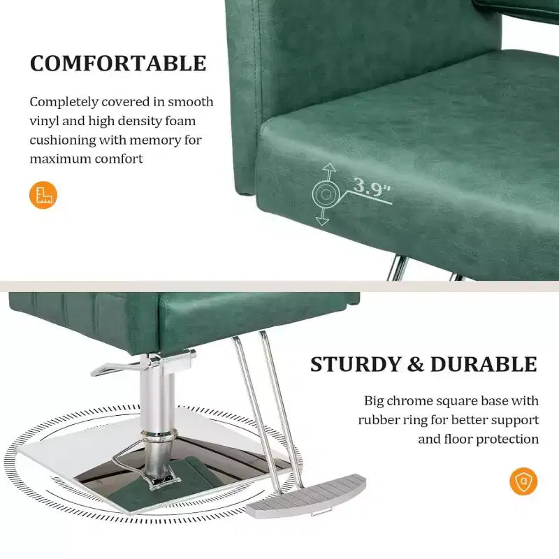 Chaise de Salon de Coiffure Hydraulique Robuste Rose Karl Home avec Accents Diamantés