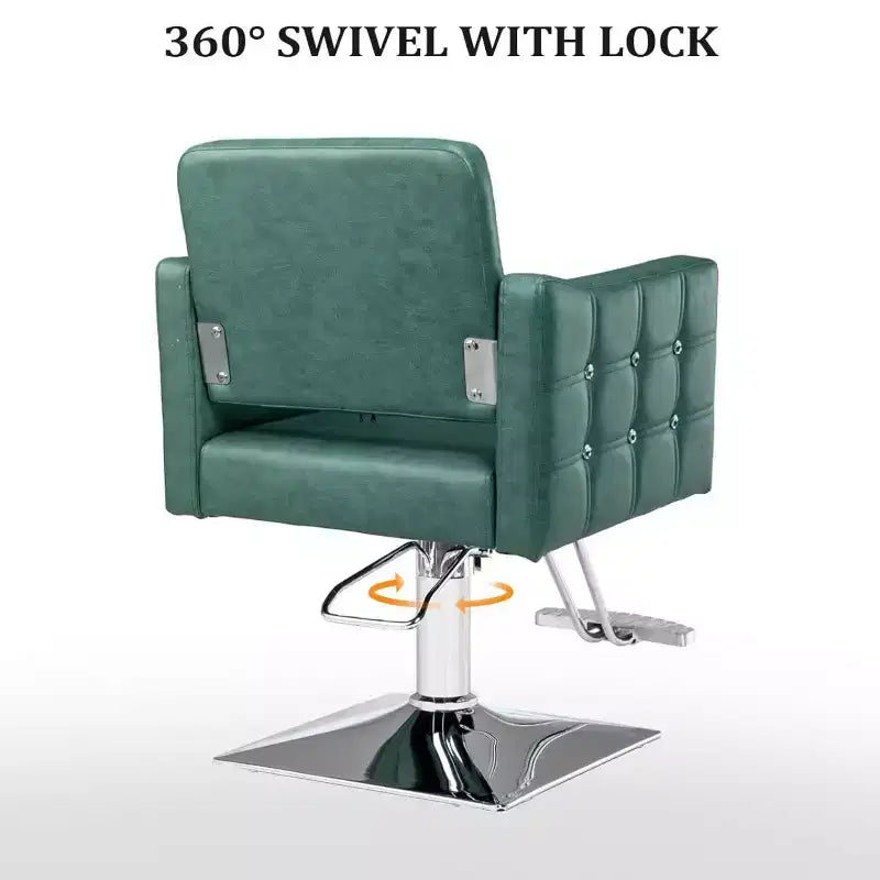 Chaise de Salon de Coiffure Hydraulique Robuste Rose Karl Home avec Accents Diamantés