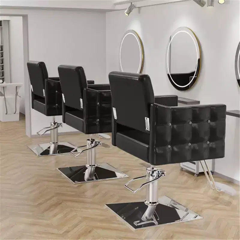 Chaise de Salon de Coiffure Hydraulique Robuste Rose Karl Home avec Accents Diamantés