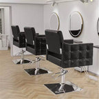 Chaise de Salon de Coiffure Hydraulique Robuste Rose Karl Home avec Accents Diamantés