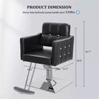 Chaise de Salon de Coiffure Hydraulique Robuste Rose Karl Home avec Accents Diamantés