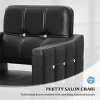 Chaise de Salon de Coiffure Hydraulique Robuste Rose Karl Home avec Accents Diamantés