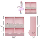 Organisateur de rangement pour jouets à 3 niveaux avec tiroirs et 4 compartiments – Étagère à livres pour enfants autoportante pour salle de jeux, chambre de bébé, maternelle