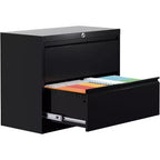 2 Drawer Lateral File Cabinet with Lock, Filing Cabinets for Home Office, Storage Cabinets for Hanging Files Letter/Legal/F4/A4