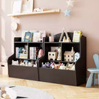 Étagère et meuble de rangement pour jouets, étagère à 3 niveaux avec organiseur de casiers pour jouets, pour salle de jeux, chambre et couloir, marron