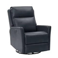 Mario Genuine Leather Transitional Power Recliner with USB Ports| ART OF LIVING DESIGNS-NAVY