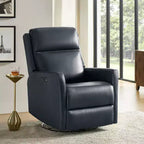 Fauteuil inclinable électrique de transition en cuir véritable Mario avec ports USB | ART OF LIVING DESIGNS-NAVY