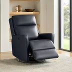 Fauteuil inclinable électrique de transition en cuir véritable Mario avec ports USB | ART OF LIVING DESIGNS-NAVY