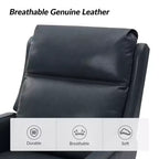 Fauteuil inclinable électrique de transition en cuir véritable Mario avec ports USB | ART OF LIVING DESIGNS-NAVY