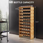 Étagères à vin modulables empilables à 4 niveaux, casier à vin en bois de 36 bouteilles, présentoirs à vin en bambou, porte-bouteilles sans oscillation