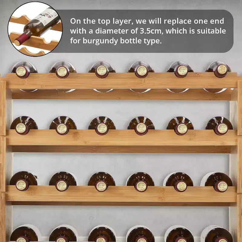 Étagères à vin modulables empilables à 4 niveaux, casier à vin en bois de 36 bouteilles, présentoirs à vin en bambou, porte-bouteilles sans oscillation