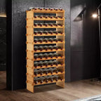 Étagères à vin modulables empilables à 4 niveaux, casier à vin en bois de 36 bouteilles, présentoirs à vin en bambou, porte-bouteilles sans oscillation