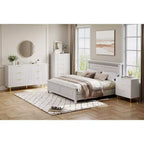 Commode à 6 tiroirs pour chambre à coucher, commode de rangement moderne en bois, avec poignées métalliques dorées et dispositif anti-basculement, pour salon