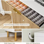 Commode à 6 tiroirs pour chambre à coucher, commode de rangement moderne en bois, avec poignées métalliques dorées et dispositif anti-basculement, pour salon