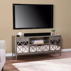 Meuble TV/multimédia Downley Storage – Argent – SEI