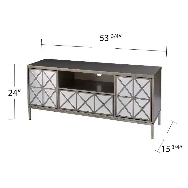Meuble TV/multimédia Downley Storage – Argent – SEI