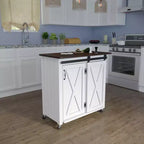 Desserte de cuisine Leshire Barn-Door - Blanche - SEI