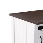 Desserte de cuisine Leshire Barn-Door - Blanche - SEI