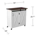 Desserte de cuisine Leshire Barn-Door - Blanche - SEI