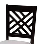 Ensemble de salle à manger 5 pièces Baxton Studio Elise avec tissu gris moderne et bois finition brun foncé