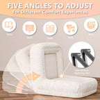 ATJafurn 67 Chaise de sol réglable en lin, chaise de sol ergonomique pour enfants et adultes, avec rembourrage en coton