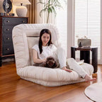 ATJafurn 67 Chaise de sol réglable en lin, chaise de sol ergonomique pour enfants et adultes, avec rembourrage en coton