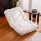 ATJafurn 67 Chaise de sol réglable en lin, chaise de sol ergonomique pour enfants et adultes, avec rembourrage en coton