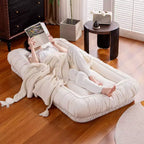 ATJafurn 67 Chaise de sol réglable en lin, chaise de sol ergonomique pour enfants et adultes, avec rembourrage en coton