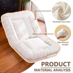 ATJafurn 67 Chaise de sol réglable en lin, chaise de sol ergonomique pour enfants et adultes, avec rembourrage en coton